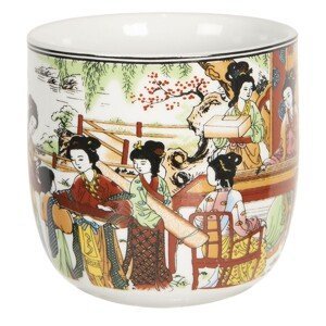 Porcelánový kalíšek na čaj s gejšami - ∅ 6*8 cm / 0,1L Clayre & Eef