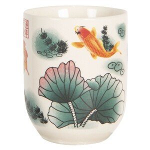 Kalíšek na čaj s lotosy a rybami - ∅ 6*8 cm / 0,1L Clayre & Eef