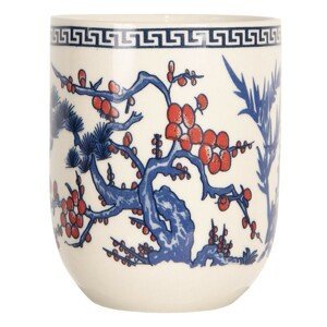 Porcelánový kalíšek na čaj s modrou větví - ∅ 6*8 cm / 0,1L Clayre & Eef