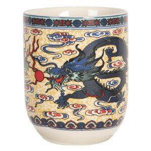 Porcelánový kalíšek na čaj s drakem - ∅ 6*8 cm / 0,1L Clayre & Eef