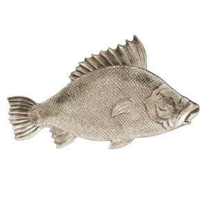 Stříbrná dekorační miska ve tvaru ryby - 10*2*32 cm Clayre & Eef