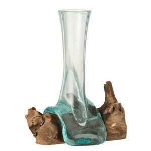 Úzká váza z recyklovaného dřeva na kořenu dřeva Gamal M - 16*14*20 cm J-Line by Jolipa