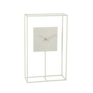 Minimalistické stolní hodiny v bílém kovovém rámu Morgaine - 33,02*13*54,5 cm J-Line by Jolipa