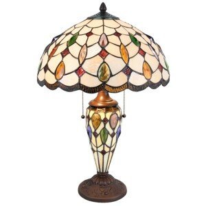 Stolní lampa Tiffany Sun stones - 40*60cm 2x E27/60W Clayre & Eef
