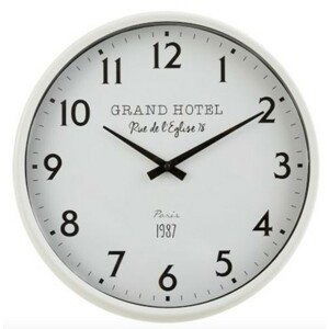 Bílé nástěnné hodiny Grand Hotel Paris - Ø 40*10 cm J-Line by Jolipa