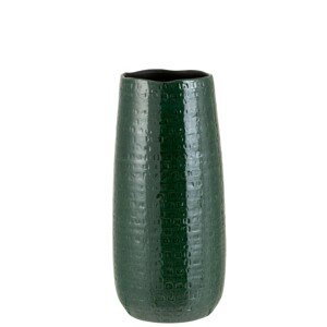 Tmavě zelená keramická váza se vzorem Seraphine S - 15*19*40 cm J-Line by Jolipa