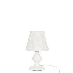 Bílá stolní lampa s textilním stínidlem Voile - Ø 15*25,5 cm J-Line by Jolipa
