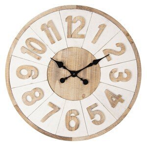 Velké dřevěné nástěnné hodiny Ozanne – Ø 70*5 cm / 1*AA Clayre & Eef
