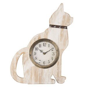 Stolní hodiny v designu kočky - 37*4*48 cm / 1*AA Clayre & Eef