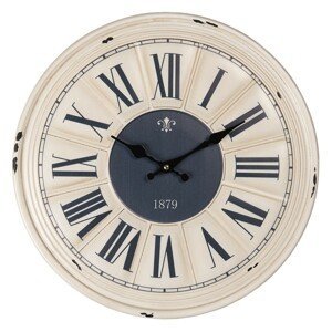 Kovové nástěnné hodiny s římskými číslicemi 1879 – Ø 40*3 cm / 1*AA Clayre & Eef
