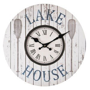 Nástěnné hodiny Lake House – Ø 34*4 cm / 1*AA Clayre & Eef