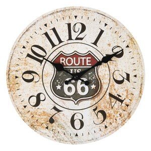 Vintage nástěnné hodiny Route 66 – Ø 30*3 cm / 1*AA Clayre & Eef