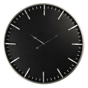 Černé minimalistické nástěnné hodiny Cadice – Ø 60*6 cm / 1*AA Clayre & Eef