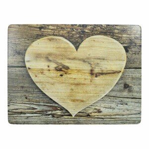4ks pevné korkové prostírání dřevěné srdce Wooden heart - 30*40*0,4cm Mars & More