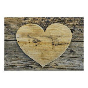 Rohožka srdce na dřevěném podkladu - 75*50*1cm Mars & More