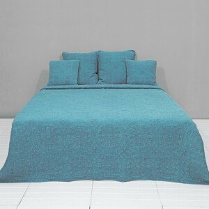 Tyrkysový vintage přehoz na jednolůžkové postele Quilt 181 - 180*260 cm Clayre & Eef