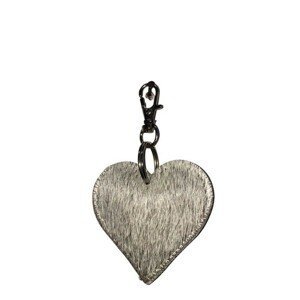 Klíčenka mini šedivé srdce z hovězí kůže - 5*5*2cm Mars & More