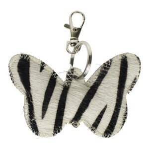 Klíčenka bílo černý motýl Zebra z hovězí kůže - 10,5*7*2cm Mars & More