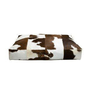 Kožený sedací polštář z kravské kůže bílá/hnědá - 100*70*15cm Mars & More
