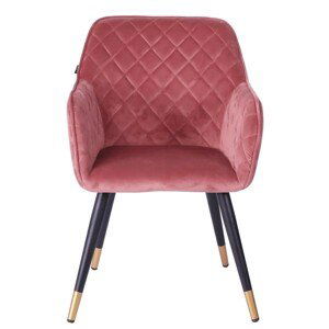 Sametově růžová jídelní židle Davanti - 50*58*86 cm Collectione