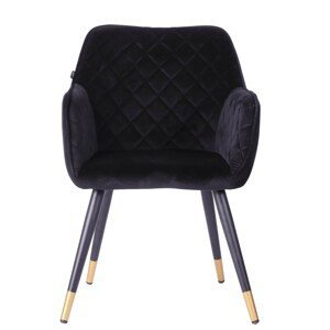 Sametově černá jídelní židle Davanti - 50*58*86 cm Collectione