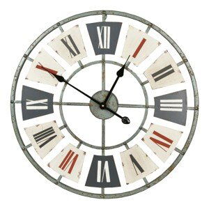 Vintage kovové nástěnné hodiny s římskými číslicemi Maximilliene – Ø 60*5 cm Clayre & Eef