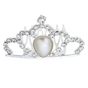 Stříbrný zdobený hřebínek do vlasů ve tvaru koruny s perleťovou ozdobou Clayre & Eef