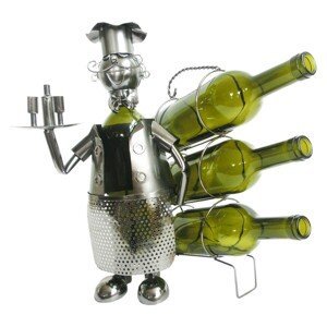 Kovový stojan na láhve vína v designu číšníka Chevalier - 32*21*33 cm Clayre & Eef