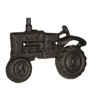 Nástěnný hnědo černý litinový otvírák v podobě traktoru - 20*2*13 cm Clayre & Eef