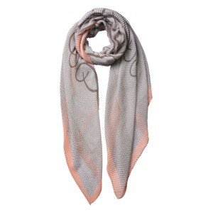 Růžovo šedý vzorovaný šátek - 90*200 cm Clayre & Eef