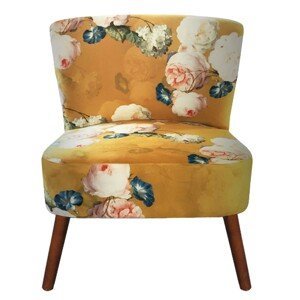 Křeslo s textilním sedákem a květinovým potiskem Dieudonne - 51*61*77 cm Clayre & Eef