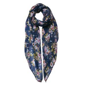 Modrý šátek s kvítky - 80*180 cm Clayre & Eef