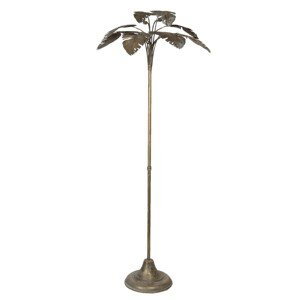 Zlatá stojací lampa s dekorací listů - 64*64*165 cm Clayre & Eef