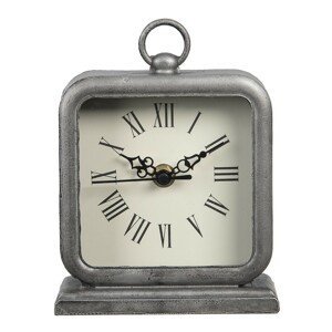 Šedé hranaté hodiny ve vintage stylu Mainard - 13*5*16 cm / 1*AA Clayre & Eef