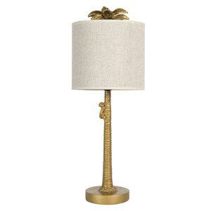 Zlatá stolní lampa Palma s béžovým stínidlem - Ø 20*53 cm E27/max 1*60W Clayre & Eef