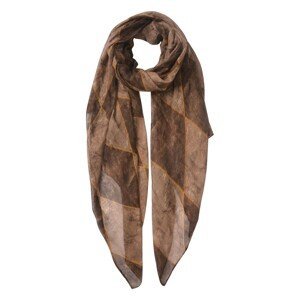 Hnědý kostkovaný šátek - 80*180 cm Clayre & Eef