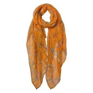 Okrový šátek s kytičkami - 80*180 cm Clayre & Eef