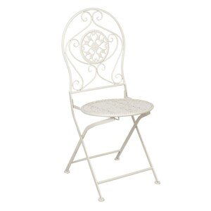 Krémové kovové vintage židle s patinou ( 2 ks ) - 40*40*93 cm Clayre & Eef