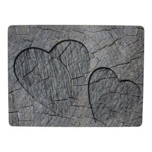 4ks šedé korkové prostírání srdce ve stromu Hearts grey - 30*40*0,4cm Mars & More