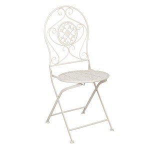 Krémové kovové vintage židle s patinou ( 2 ks ) - 40*40*93 cm Clayre & Eef