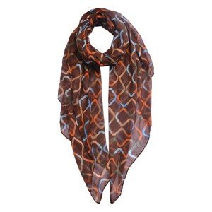 Hnědý šátek s vlnkami - 80*180 cm Clayre & Eef