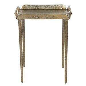 Zlatý kovový odkládací stolek Macaire - 40*40*52 cm Clayre & Eef