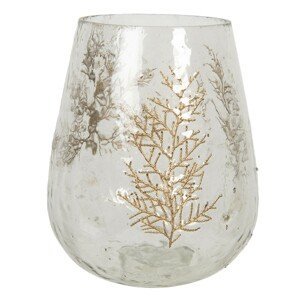 Váza / svícen na čajovou svíčku s jehličím - Ø 16*18 cm Clayre & Eef