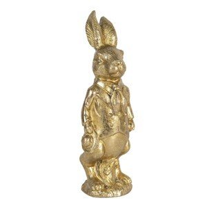 Velikonoční dekorace zlatého králíka Métallique - 6*5*15 cm Clayre & Eef