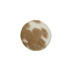 Hnědo bílé podtácky z hovězí kůže - 9*9*0,3cm Mars & More