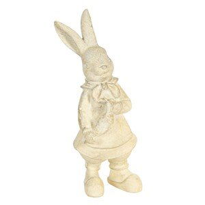 Velikonoční dekorace králíka v krémovo-žlutém provedení Métallique - 12*11*22 cm Clayre & Eef