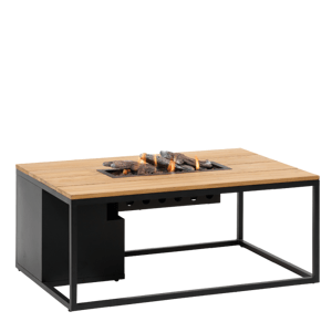 Stůl s plynovým ohništěm COSI Cosiloft 120 černý rám / deska teak HM5958750