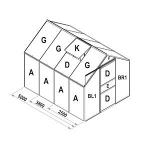 Náhradní prosklení pro skleník VITAVIA TARGET 3800 PC 4 mm LG2534