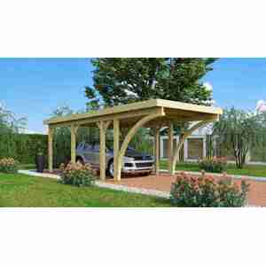 carport KARIBU CLASSIC 2C 61969 ocelové střešní plechy LG3356