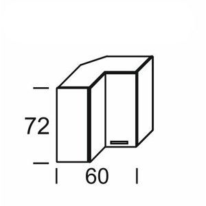 KAMDUO, horní skříňka roh. DUO WRP6, dub sonoma